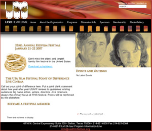 USA film festival was designed and developed by Perfect Circle Media Group, a Dallas based website design and development company 